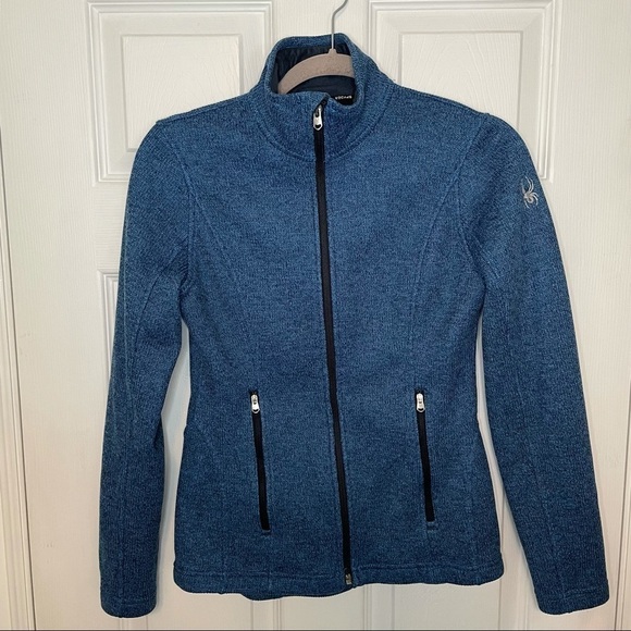 𝅺SPYDER Blue Fleece Zip Up Sweater Jacket Small - Picture 4 of 6